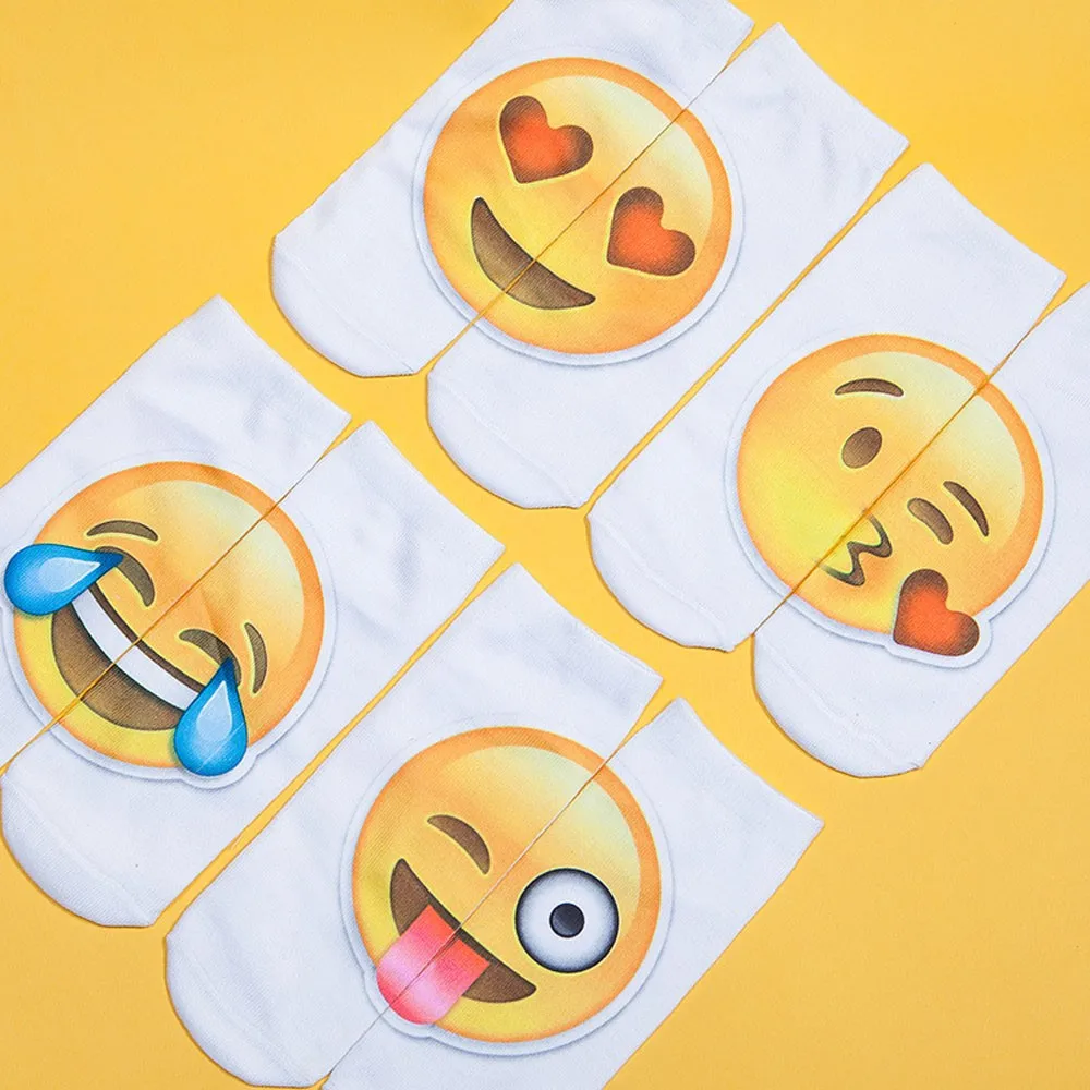 % Feitong носки высшего качества женские 3D модные с принтом унисекс Emoji узор Meias милые