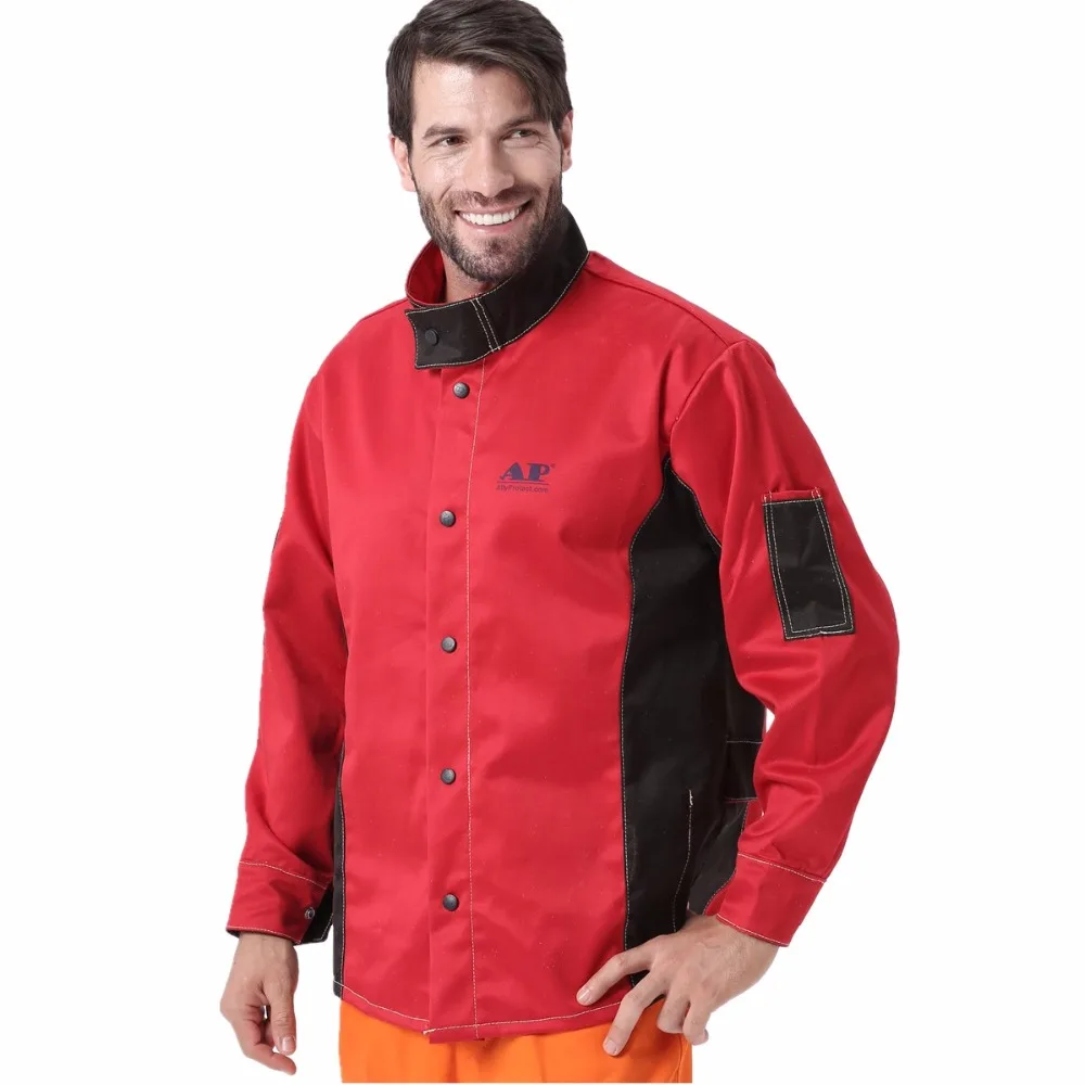 Welding Jacket Flame/Heat/Abrasion Resistant Working Cloths Flame Retardant Cotton Worker Jacket for Working Protect afbeelding
