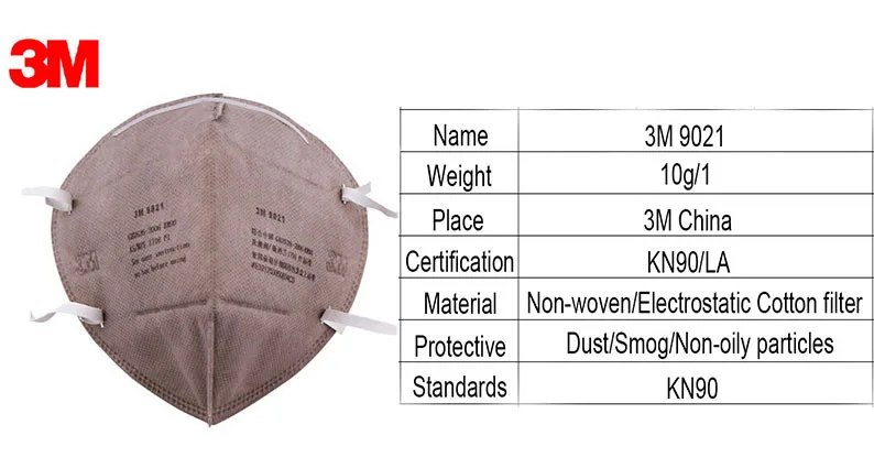 3 м 9021 защитная маска от пыли маски KN90 стандарты сертифицирован в интернет-магазине LA складной Респиратор маска Анти PM2.5 LT076