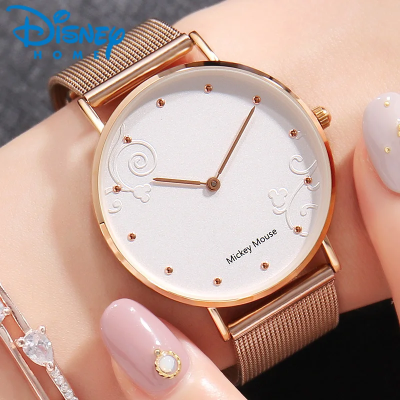 

Disney Fashion Womens Watches Silver Geneva Watch Women Rose Gold Luxury Watches for Women Bracelet Ladies Watch montre femme