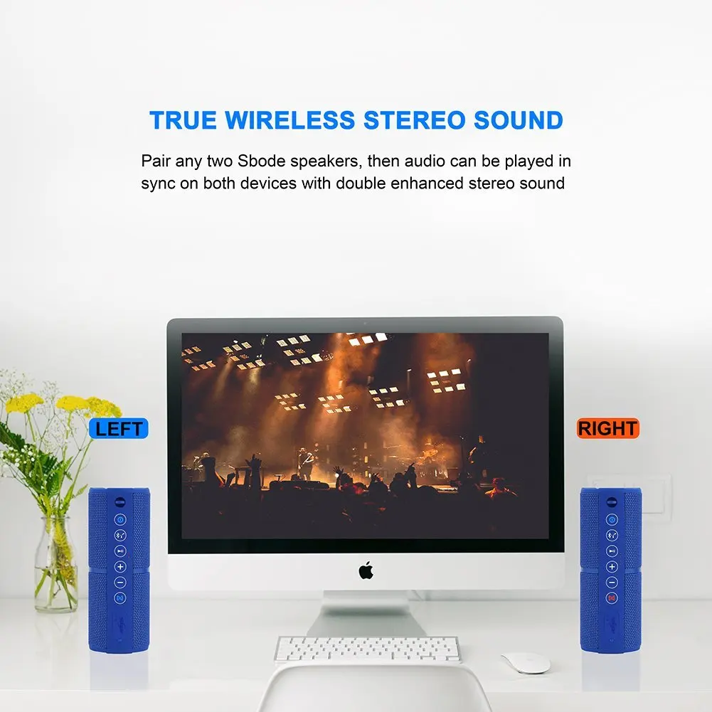 Портативный TWS водонепроницаемый беспроводной Bluetooth динамик Душ сабвуфер езда