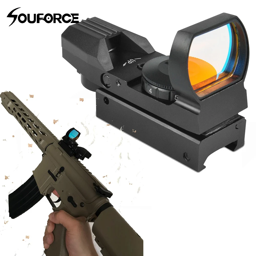 

New Tactical 1x22-33mm Multi 4 Reticle Electro Red Dot Sight Riflescope with Mount for 20mm Rail