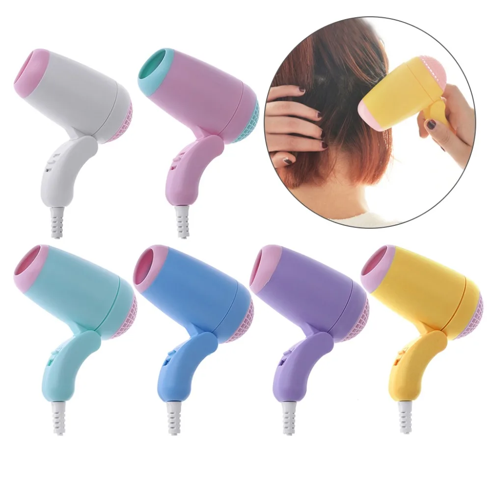 

MEXI 1PCS Lovely 220V Mini Hair Dryer Adjustable Portable Travel Candy Color 400W Hot Cold Air Portable