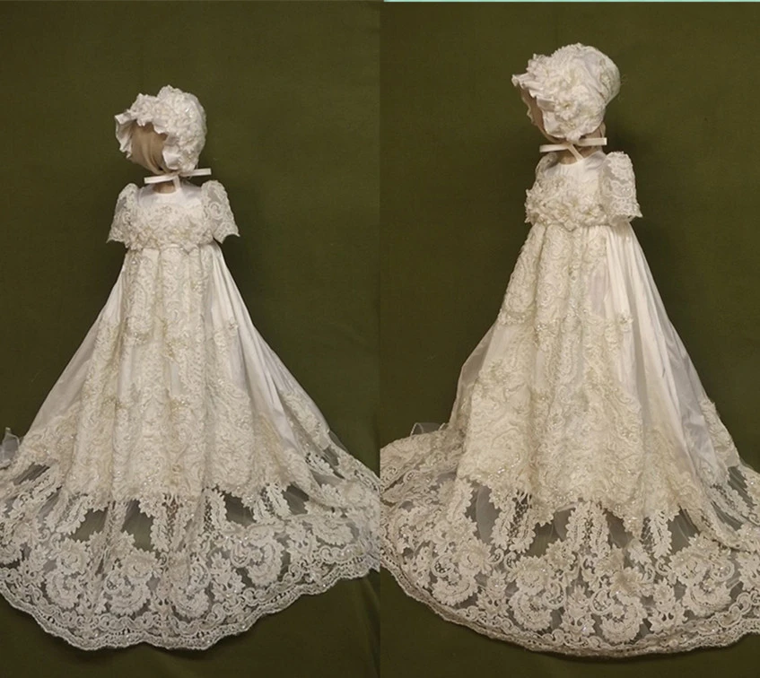 long lace christening gowns