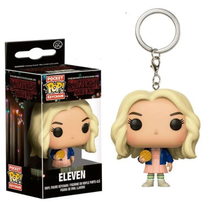 FUNKO POP Stranger Things Eleven with eggos Dustin DEMOGORGON keychain PVC action figure collection model toys with Retail Box 