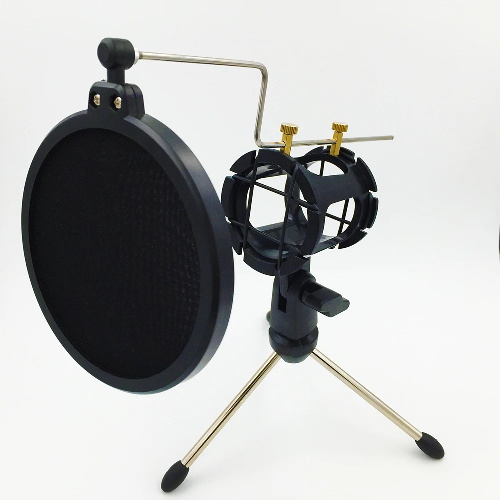 Поп фильтр Ps-05 Microfono Регулируемый Настольный студийный Трипод конденсаторный стенд для микрофона с крышкой ветрового стекла