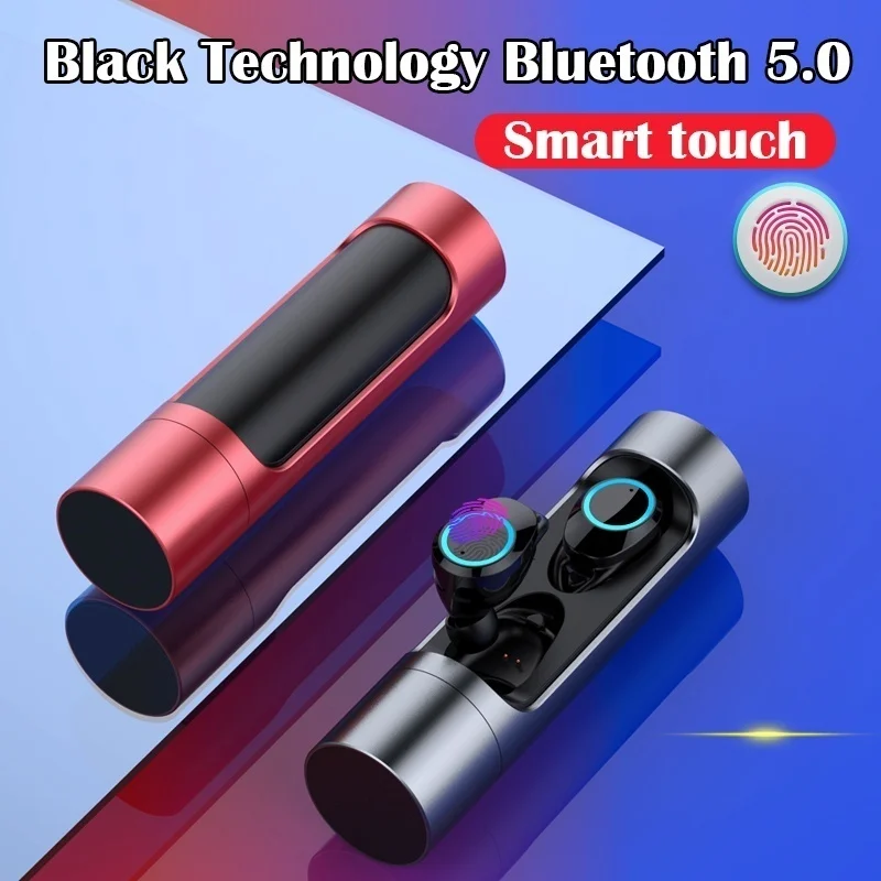Waterproof Bluetooth 5.0 Headset Sports Smart Touch Earphones Wireless Noise Cancelling Hi-Fi Stereo Earbuds with Microphone