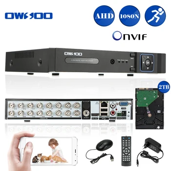 

OWSOO 1080N 16CH AHD DVR Recorder With 2TB Seagate HDD Network CCTV DVR Phone Control for CCTV Security Surveillance System