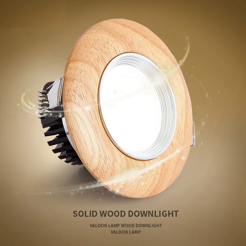 

LukLoy Nordic Sytle Spotlight Soild Wood Corridor LED Embedded Ceiling Light Home Background Wall Recessed Ceiling Spotlight