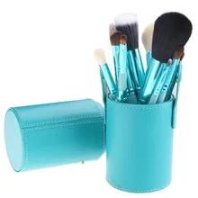Hot 12 Pcs/set Makeup Powder Foundation Eyeshadow Eyeliner Lip Makeup Brushes Container Tube Brushes Set With Box