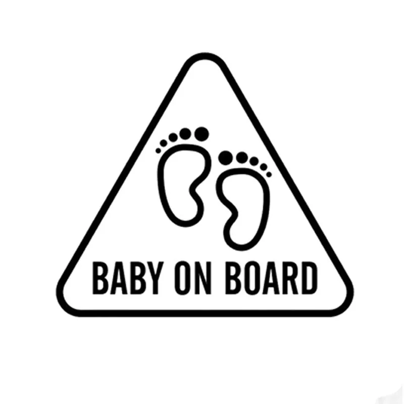 

14.3CM*12.7CM Lovely BABY ON BOARD Baby In The Car Stickers Warning Vinyl Decals Decoration