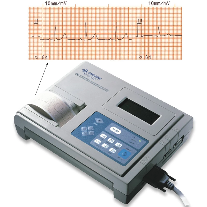 Одноканальный цифровой ЭКГ машина портативный ЭКГ монитор сердца устройство ЭКГ Холтер монитор электрокардиограф с печатью functio