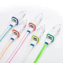 200 шт./партия* 2.1a LED Дисплей Кольцо Двухместный автомобиль Dual USB Зарядное устройство адаптер Универсальный для iphone 6S Plus 7 smsung Galaxy