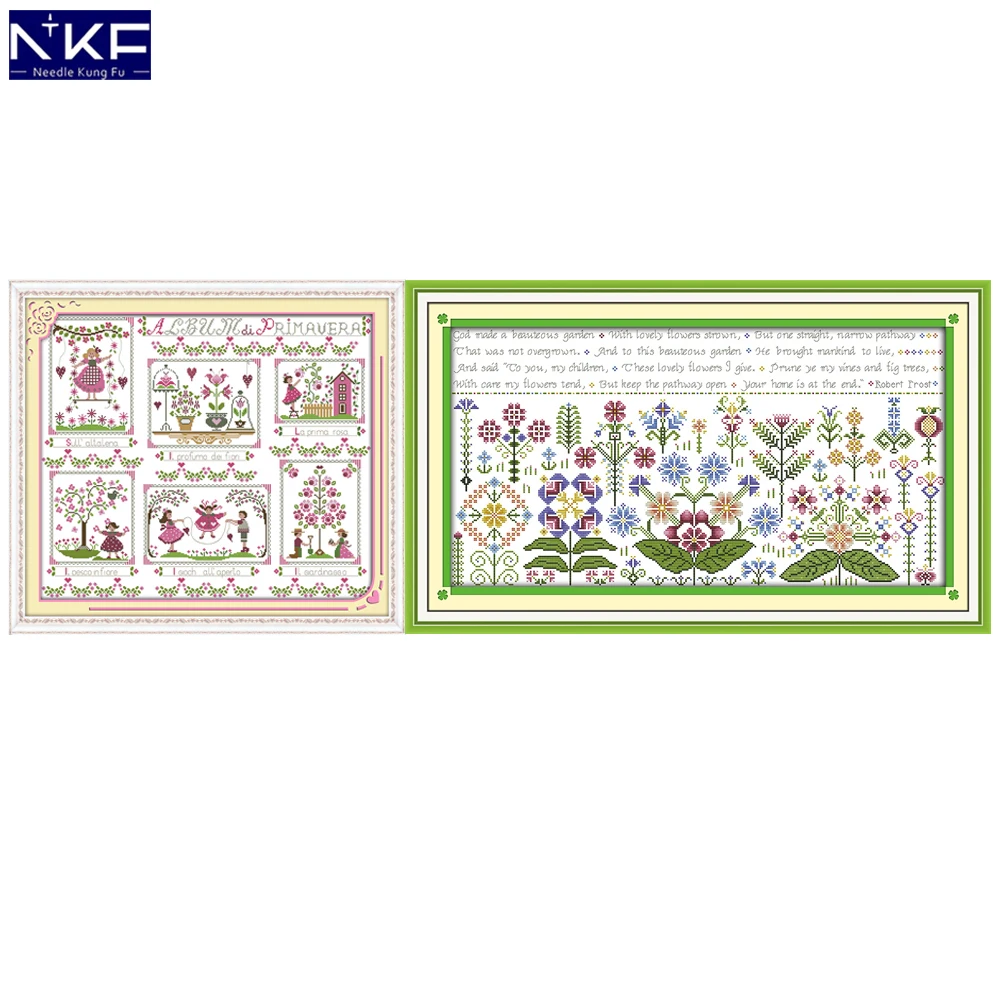 

NKF Tapestry Stamped Cross Stitch Kits 11ct 14ct Needdles Embroidery Set Chrinese Counted Cross Stitch Pattern for Home Decor