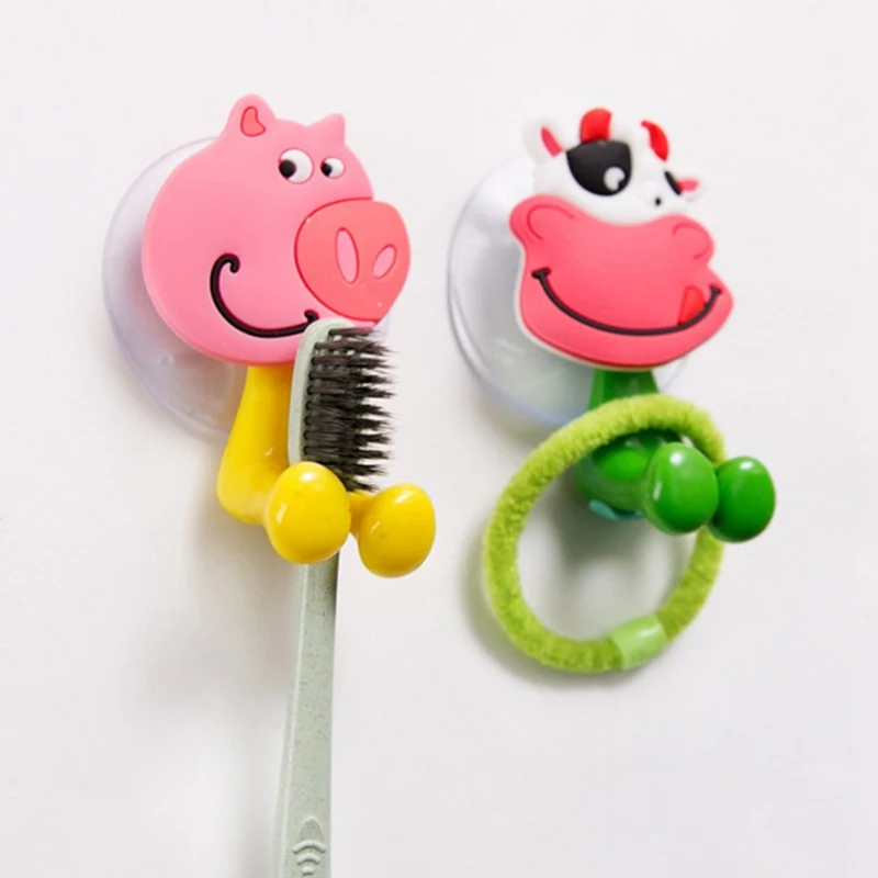 1 шт., держатель для зубных щеток для ухода за ребенком, милый держатель для зубных щеток в форме животного из мультфильма, крючки на присоске, набор подвесных держателей для детских зубных щеток