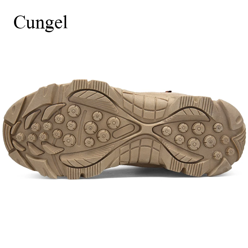 Cungel Outdoor Men Hiking shoes Military Desert Combat boots High quality Mountain Trekking Climbing shoes Army Tactical boots