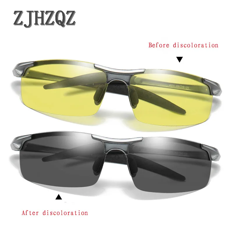 Men Photochromic Polarized Sunglasses For Women Day Night Driving Chameleon  Lens Aluminium Magnesium Sports Style Sun Glasses