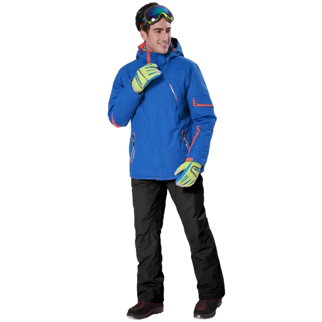 Phibee Men Ski Suit Blue Ski Jacket Matched Yellow Orange Red Pants ...