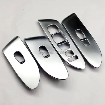 

ABS Chrome Window Control Panel Lift Switch Cover Protector Trim for 2015 2016 Nissan Murano Interior Car Sticker Accessory LHD