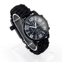 EMAK Открытый Кемпинг выживания часы Многофункциональный водонепроницаемый компас спасательный канат Паракорд Браслет оборудование инструмент