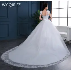 YC-X01 # со шлейфом на шнуровке Длинные Свадебная вечеринка платье Большие размеры Свадебные тост платья белый оптовая продажа женские модная