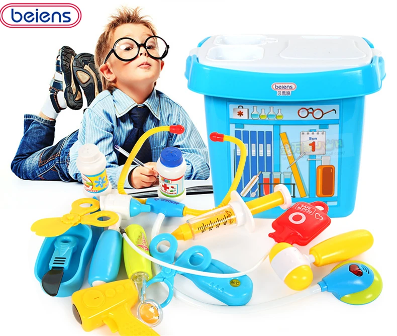 

Beiens Doctor Pretend Play Plastic Toy Injection Stethoscope Gift Box Child Medical Kit Toolbox Medical Box Toolbox Set