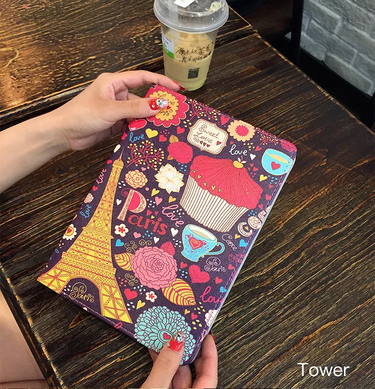 

For tablet Apple iPad mini 1 2 3 Case Fashion Tablet PU Leather Flip Stand Smart Wake/Sleep Cases Painted Cover Funda Shell