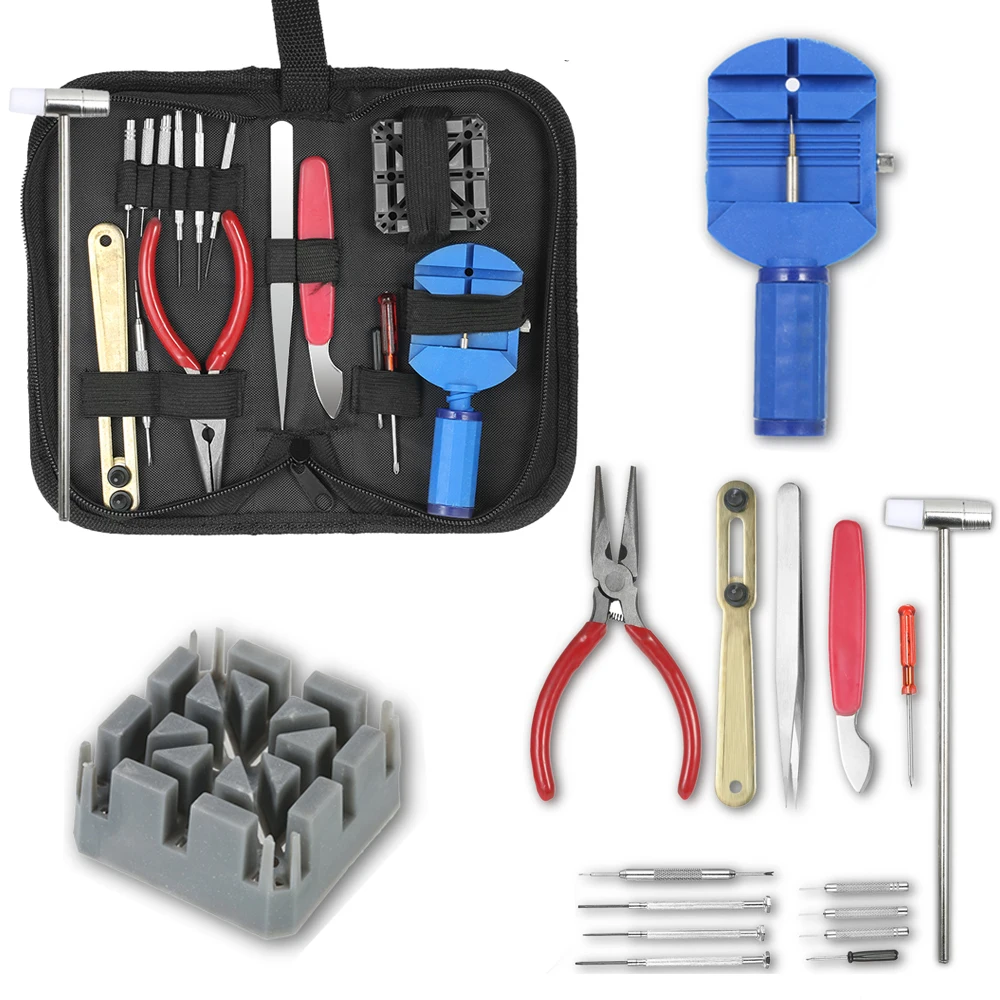 

16Pcs Watch Repair Tool Kit Sets Watch Case Opener Band Link Pin Remover Screwdrivers Watch Tools Clock Watchmaker Tools Set
