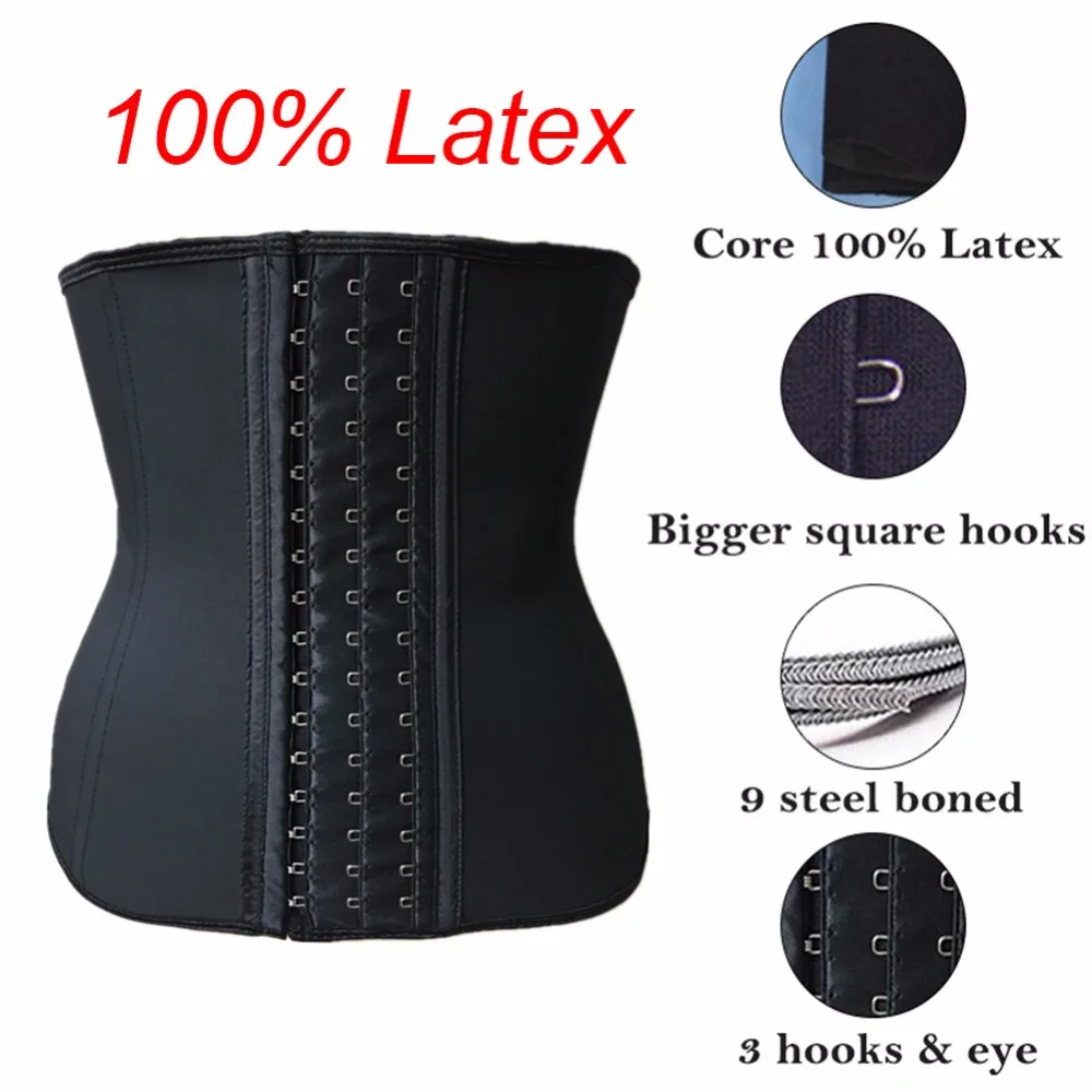 girdles 9 Steel Bone Latex Waist Trainer Shapewear Slimming Belt Waist Cincher Body Shaper Girdle Workout Tummy Control Corset for Women shapewear for dresses