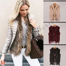 Ethel Anderson Genuina Del Coniglio Gilet di Pelliccia Gilet Nappe di Alta Qualità Reale Della Pelliccia Kintted Gilet Vtg Collo di Pelliccia di Procione Outwear Top