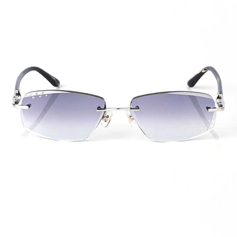 Летние Стильные Модные обрезные мужские солнцезащитные очки без оправы с полным