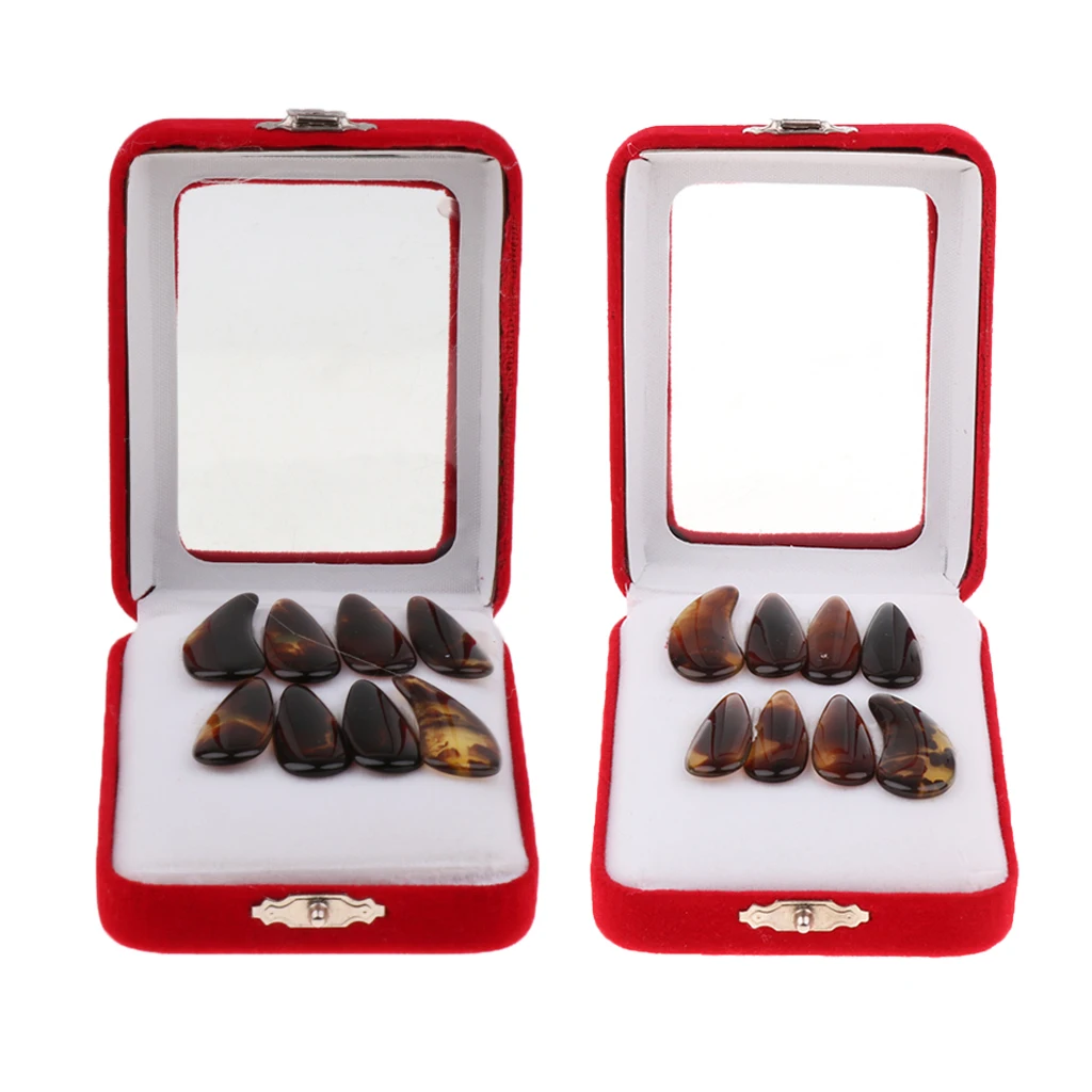 2 Pack Guzheng Nail Chinese Zither Koto Finger Picks with Carry Case for Children Adults Playing