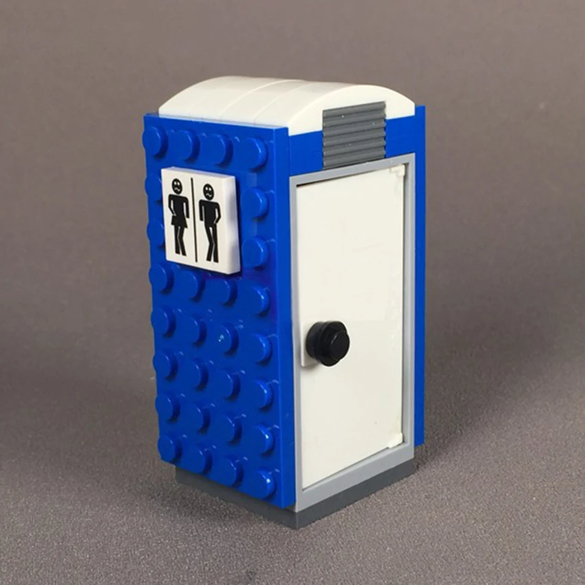 Single Toilet Bathroom WC Building Blocks City Public Toilet Briks Compatible with Legoingly MOC Figure Accessories Kids Toys  (6)