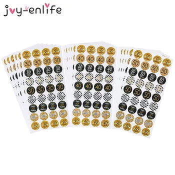 

216pcs Sticker Labels 30th 40th 50th Adults Aged Anniversary Birthday Party Decoration Gift Sticker Happy Birthday Decoration