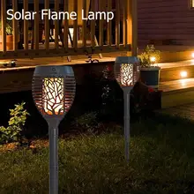 96 Светодиодный Солнечный пламенный светильник мерцающий наружный IP65 Водонепроницаемый дворовый фонарь