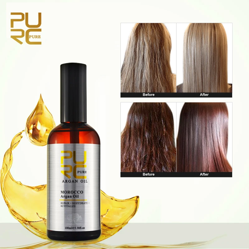 Purc Moroccan Pure Natural Argan Oil For Repair Protec Dry Damaged Hair For  Keep Hair Moisturizing Salon Products 100ml - Hair & Scalp Treatments -  AliExpress