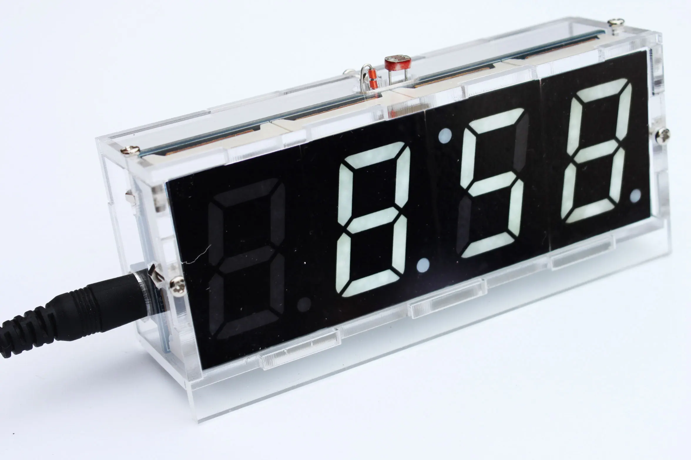 Белый светодиодный электронный часы микроконтроллер цифровые Время термометр DIY