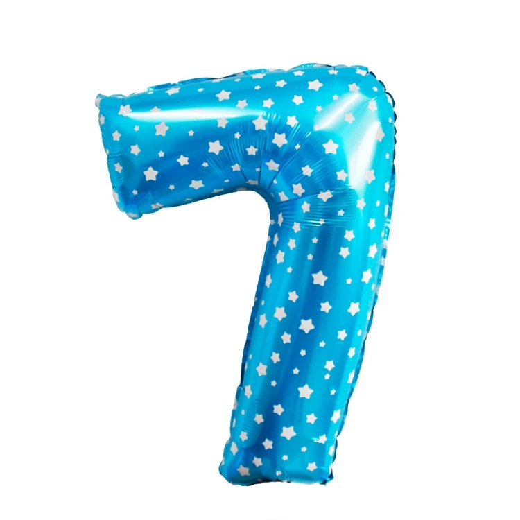 QIFU номер шары Фольга гелием воздушный шар Форма надувные день рождения Свадебные украшения Saft Дети сувениры вечерние питания Baby Born - Цвет: blue 7