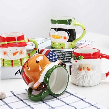 

HOMIES New Christmas Decor Cup with Cover Dustcoat For Glass Cup Ceramic Cup Christmas Decorations For Home