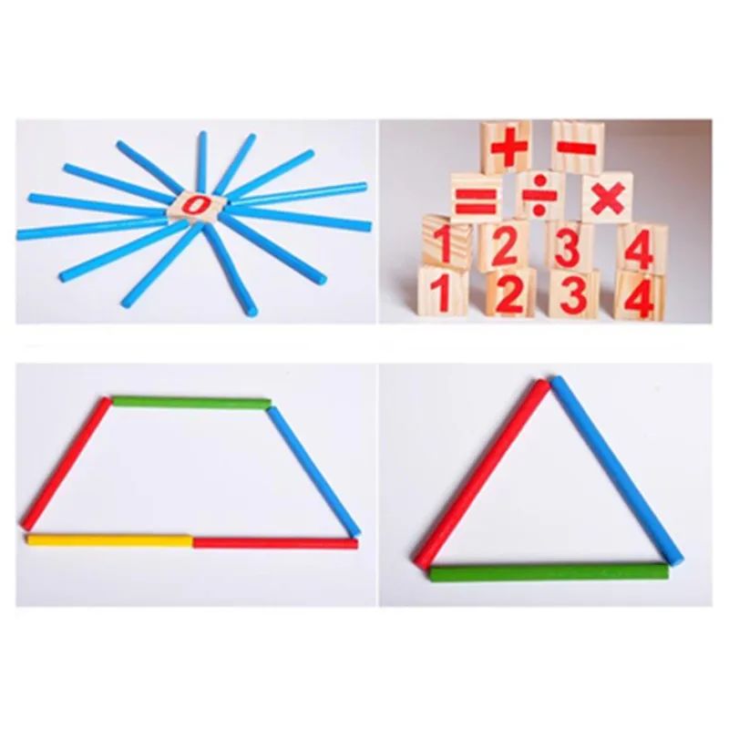 Montessori Toys Math Educational Wooden Toys for Children Early Learning Puzzle Kids Number Counting Sticks Teaching Aids