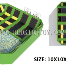 Высокое качество CE сертифицированный парковый батут с пеной ямы и баскетбольные стенды HZ-LG027