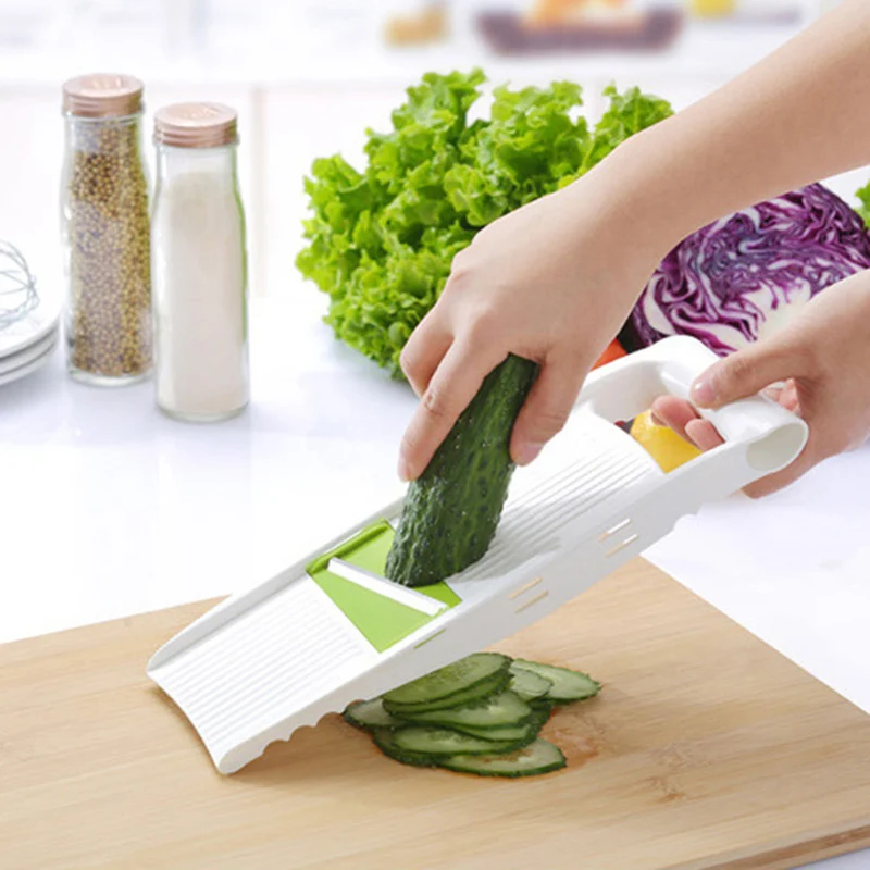 Stainless Steel Multi-function vegetable shredder Fruit Slicers Kitchen Utensils 5 in 1 Adjustable Cutter Grater Kitchen Slicer