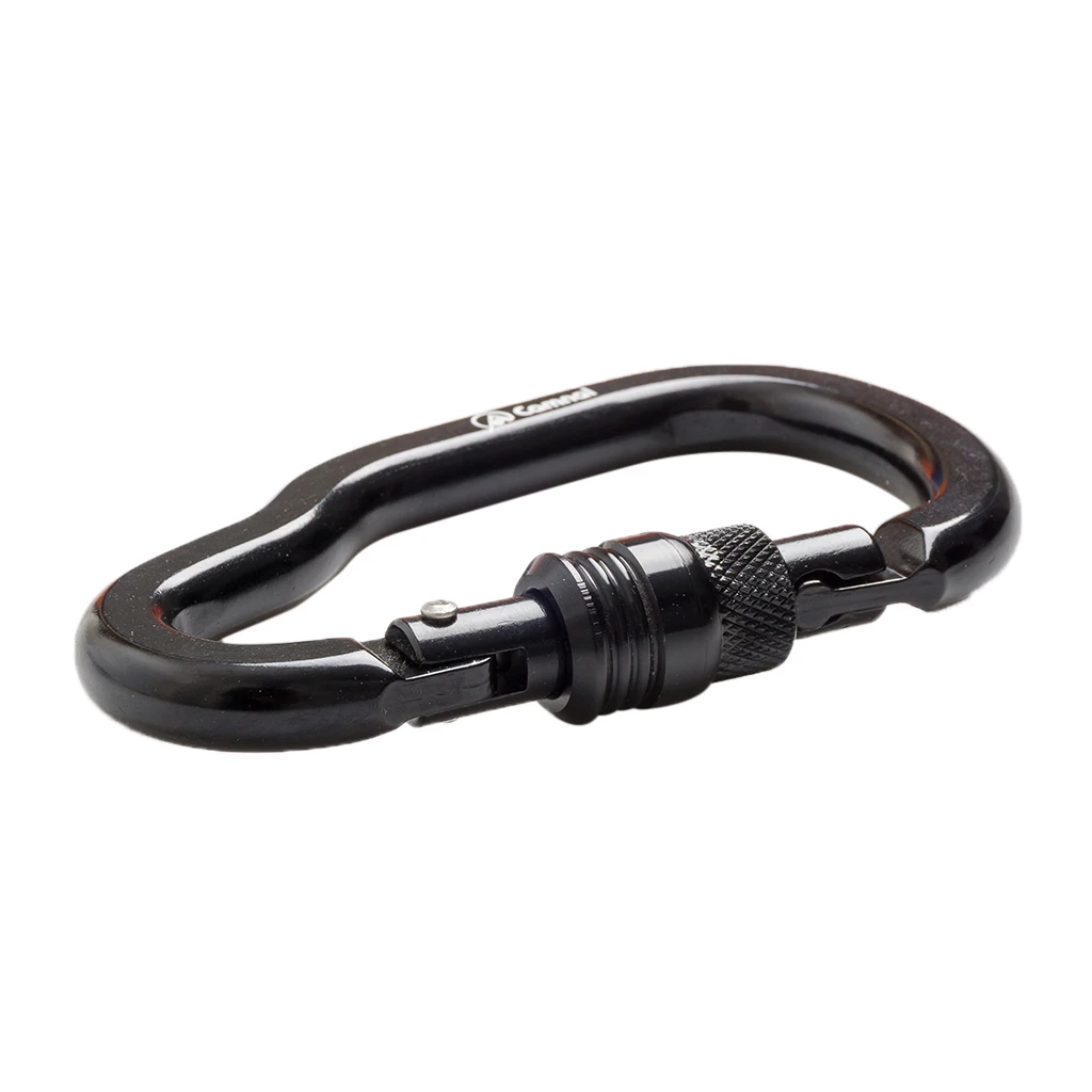 

25KN Rock Climbing Carabiner, Curved Aluminum Screwgate Locking Carabiner Clips Hooks for Camping Climbing Hiking Rappelling