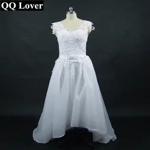 2017 The Latest Front Short And Long Back V-Neck Wedding Dress Custom-made Plus Size Vestido De Noiva Bridal Gowns