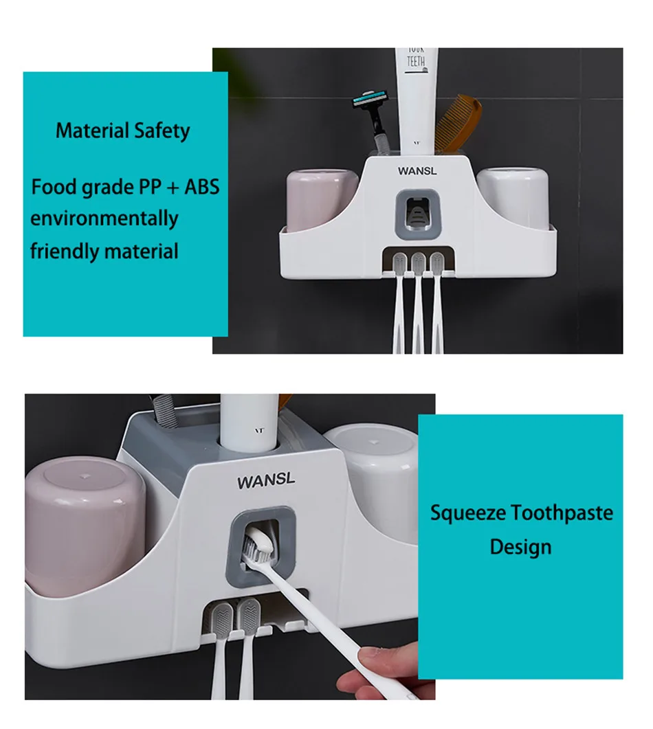 ONEUP настенная подставка для зубных щеток, смонтированная зубная паста, соковыжималка для рта, аксессуары для ванной комнаты, наборы, Подставка для хранения с чашкой