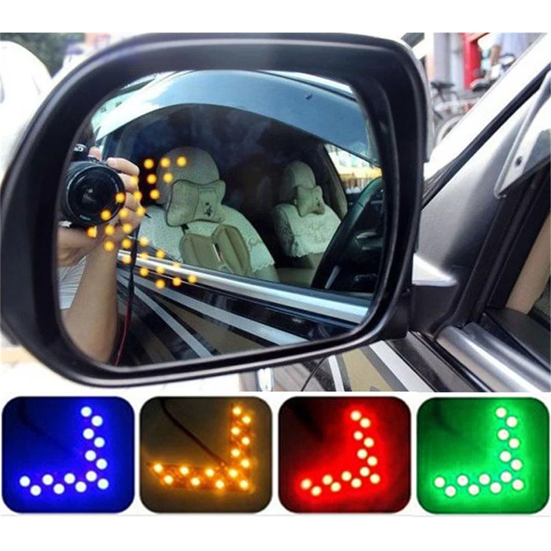 

New Universal 2 Pcs Arrow Panel 14SMD LED Car Side Mirror Turn Signal GREEN