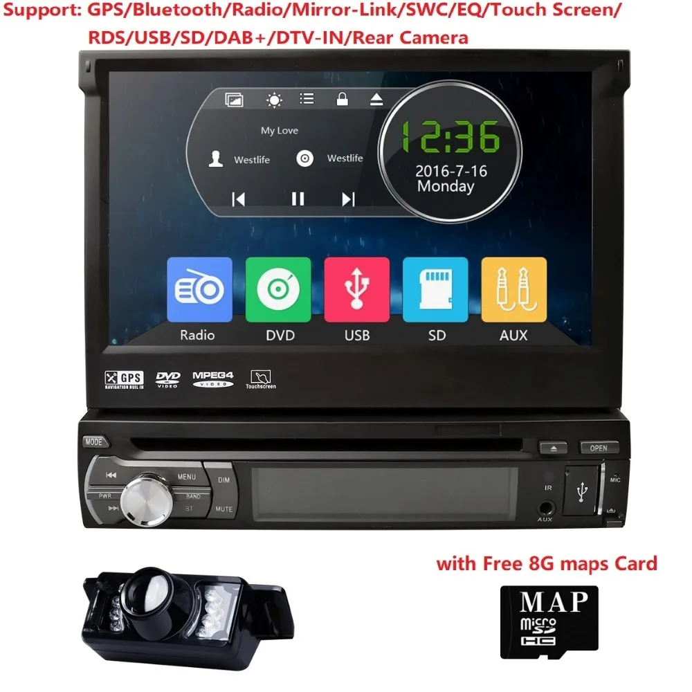 

NEW 1 Din Car DVD GPS Navigation player to Old car models Radio Music Bluetooth Rear View Camera SD USB For Auto radio 1din gps