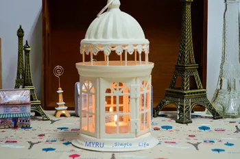 

European Iron Lantern Cheap Candle Holder Hanging Castle Wedding Lanterns Vintage Candlesticks Christmas Decoration Lanterns
