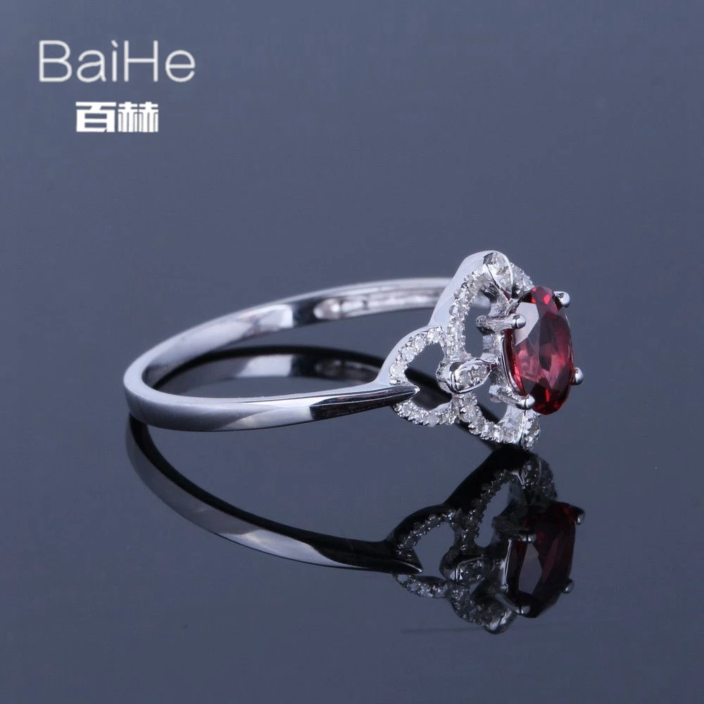 BAIHE Solid 14 K белое золото(AU585) 0.6CT сертифицированные овальные огранки безупречные свадебные женские модные ювелирные изделия кольцо