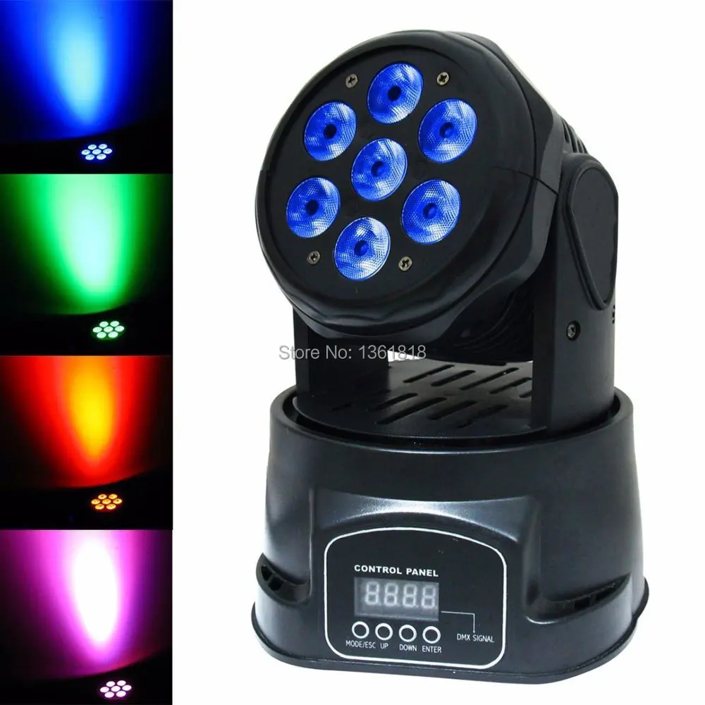 

Moving Head Light 7x12W LED RGBW 4 in1 Color Lighting Effect 14CH by DMX Control for DJ Show Bar Party Wedding Disco KTV